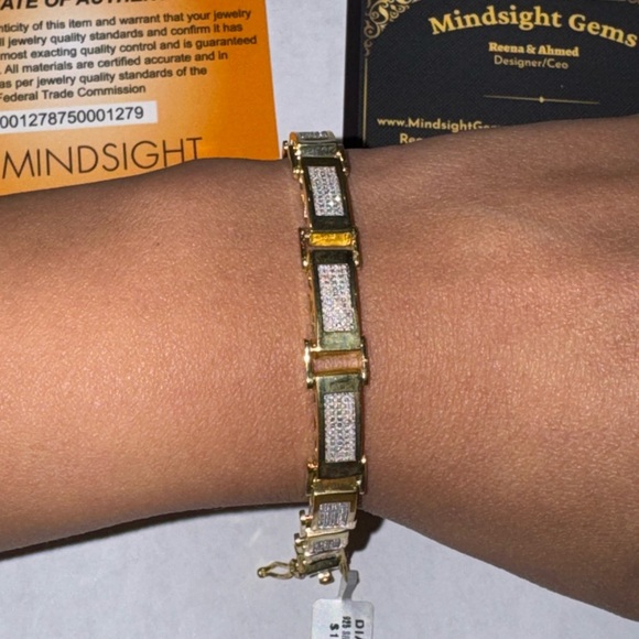 Other - Real Diamond Bracelet for men, 14k Yellow gold vermeil, FREE APPRAISAL INCLUDED